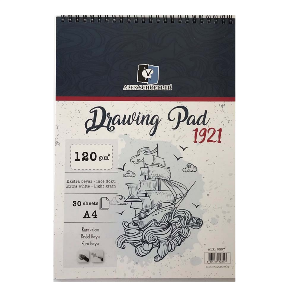 Alex Scholler Alx­0557 Spiralli Drawing Pad A4 120gr 30Yp