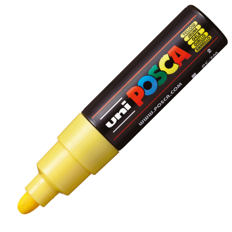 Uni Pc-7M Posca 4.5-5.5 Su Bazlı Poster Markörü Sarı