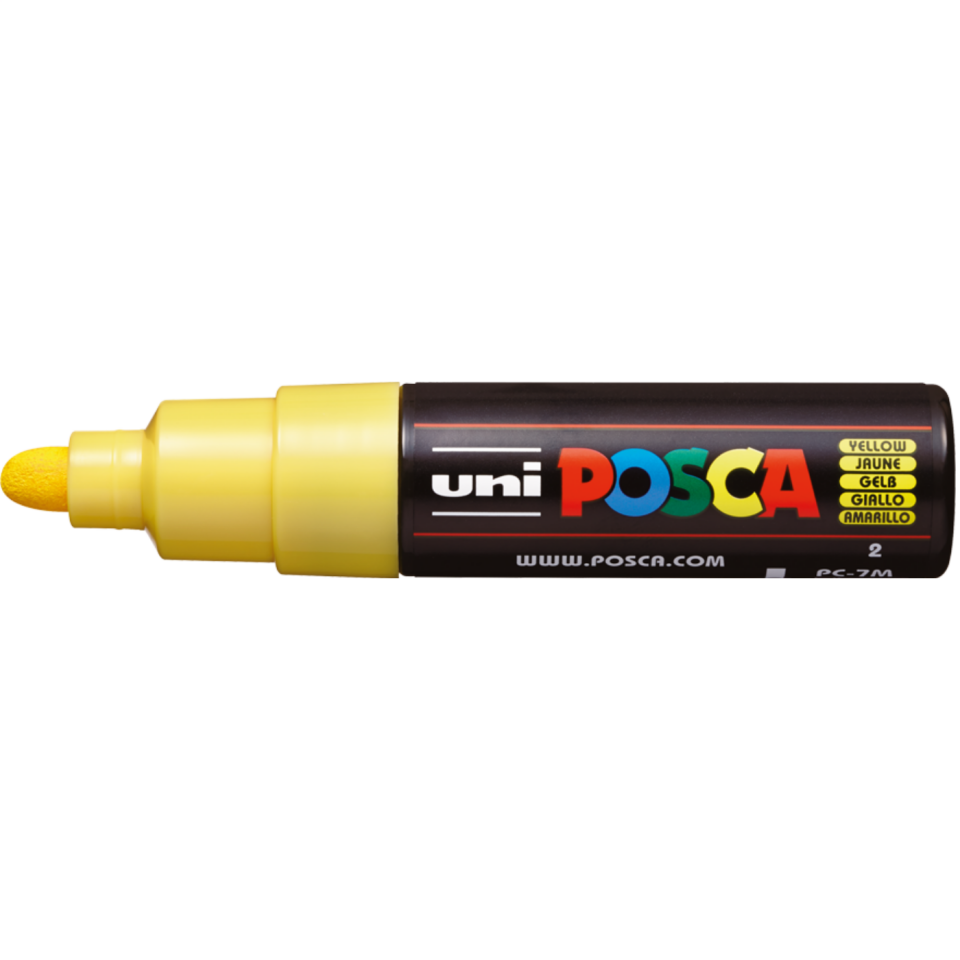 Uni Pc-7M Posca 4.5-5.5 Su Bazlı Poster Markörü Sarı