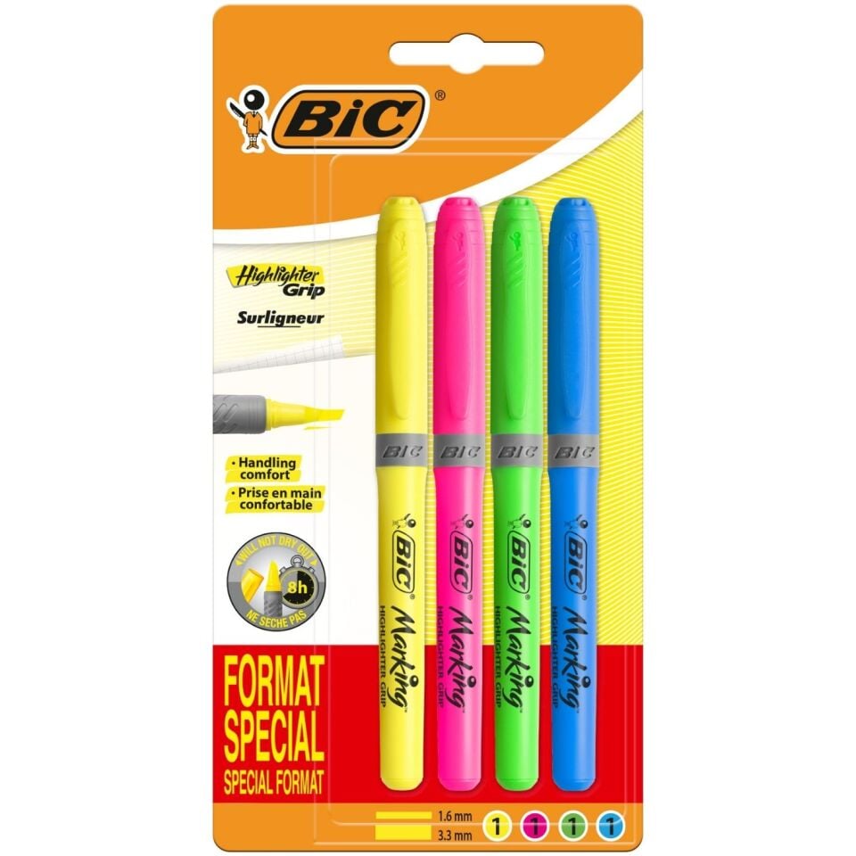 BIC Marking Hıghlıghter Grıp 4'lü Blister
