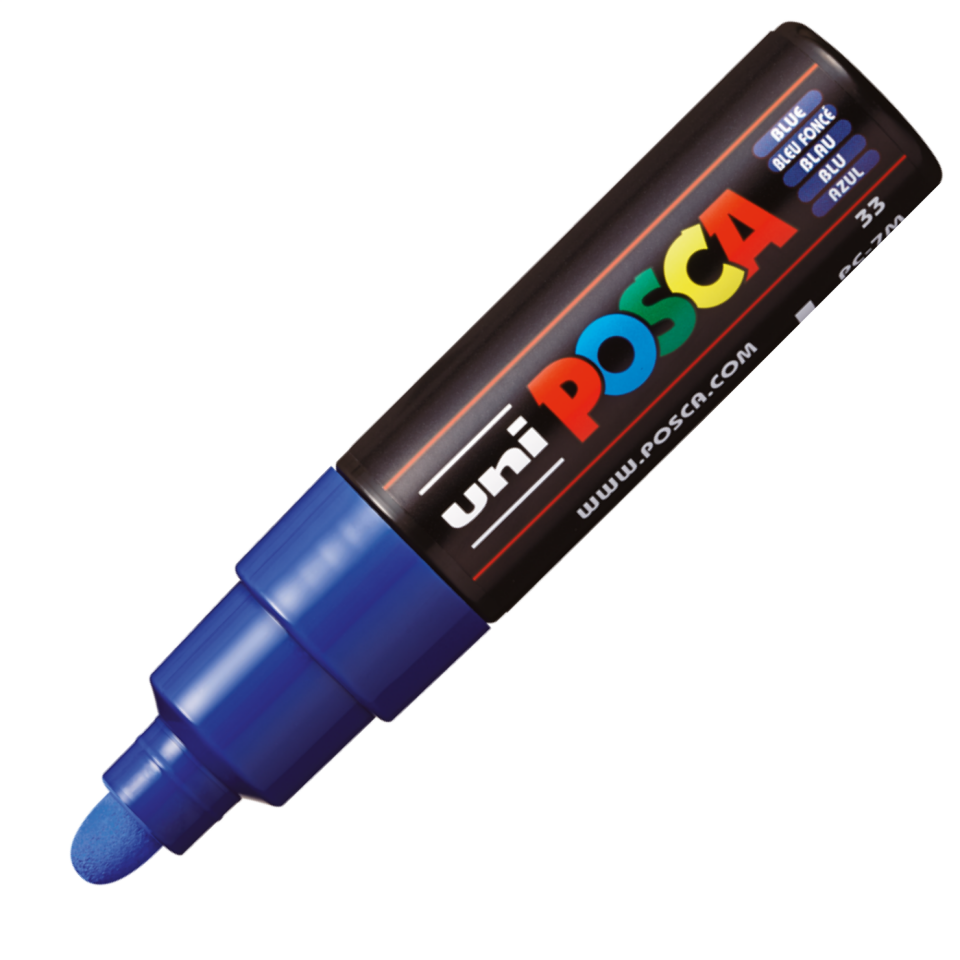 Uni Pc-7M Posca 4.5-5.5 Su Bazlı Poster Markörü Mavi