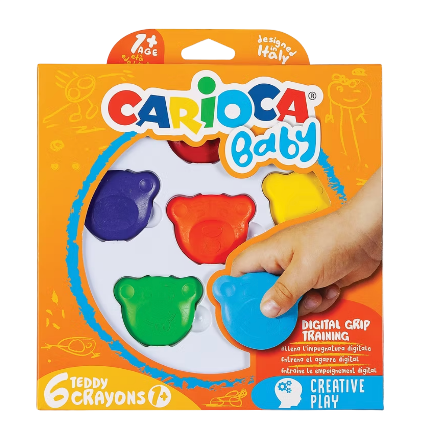 Carioca Baby Teddy Crayons 6'lı +1 Yaş 42956