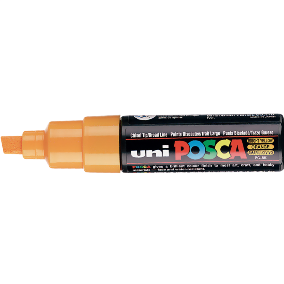 Uni Pc-8K Posca Su Bazlı Poster Markörü Bright Sarı