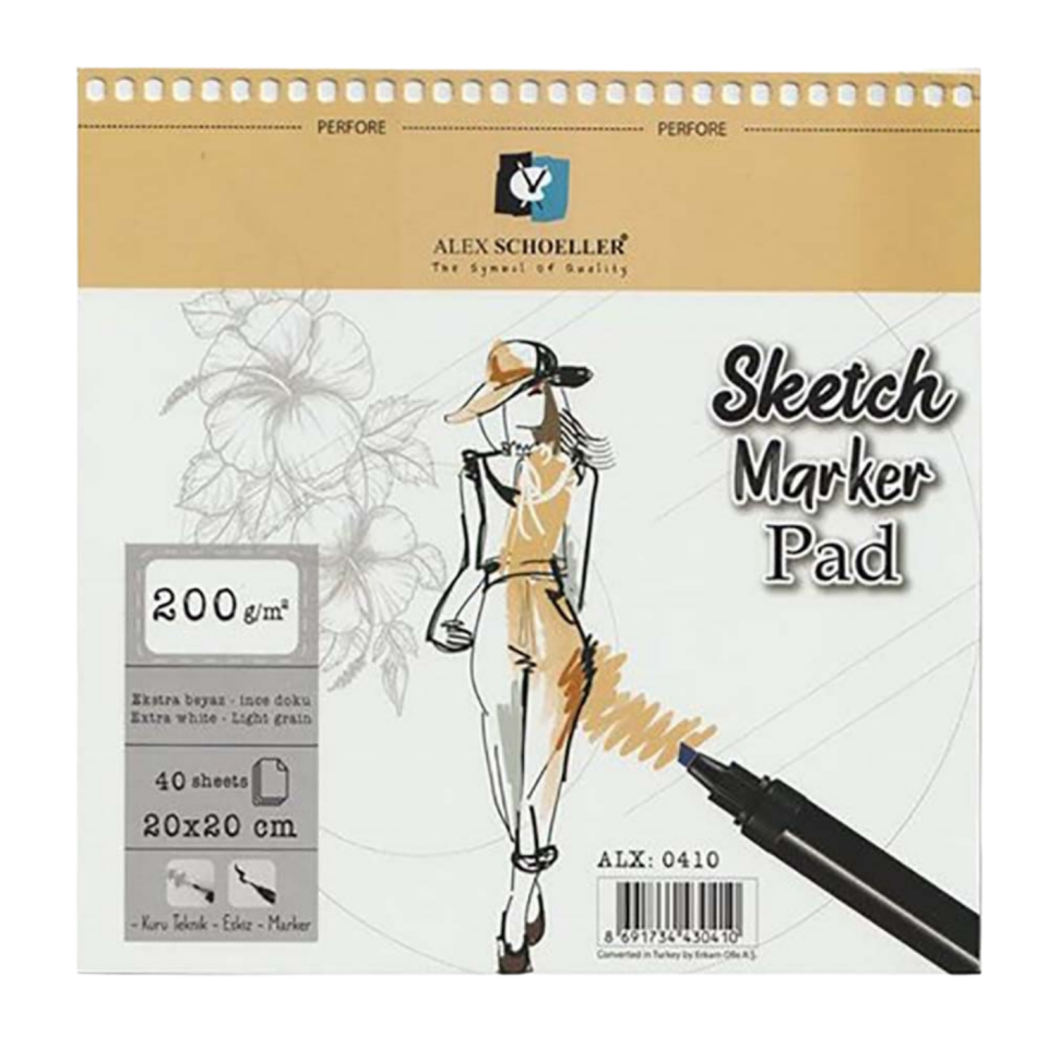 Alex Scholler Alx­0410 Spiralli Sketch Book 20x20 200gr 40Yp