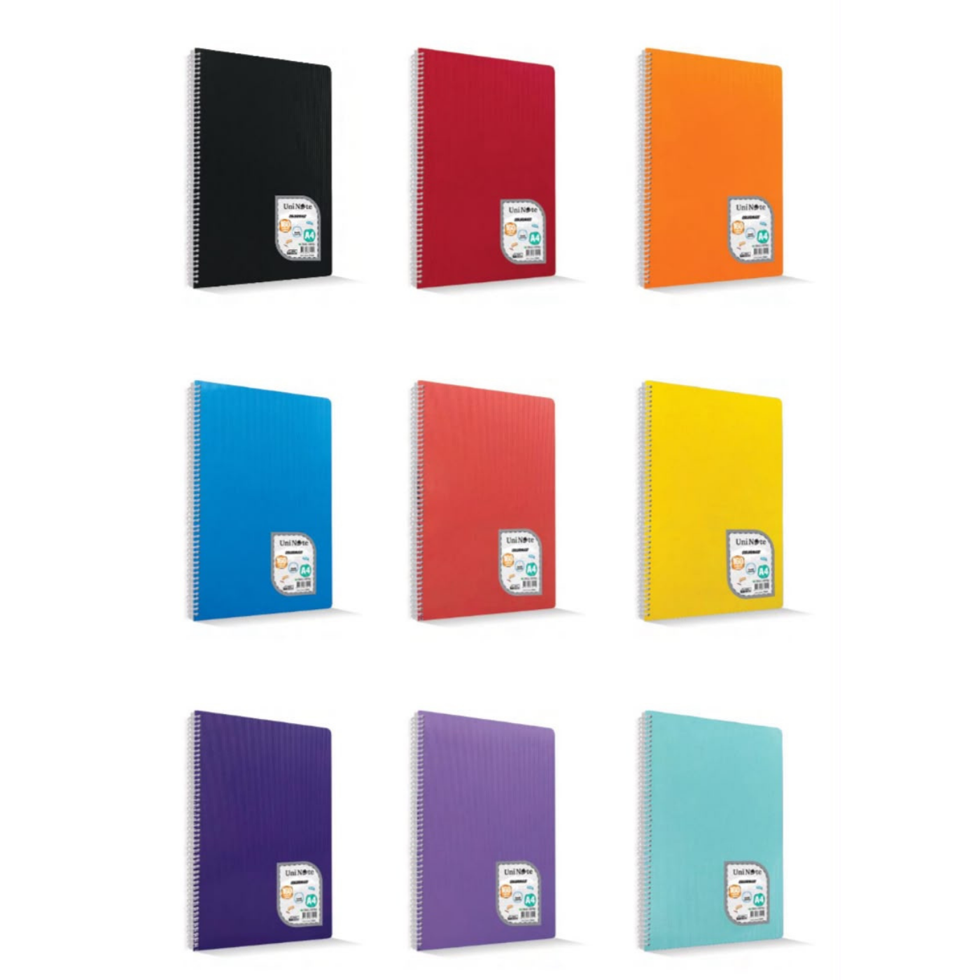 UniNote Colormaxi A4 Spiralli Pp Kapak Çizgili Defter 80 Yp