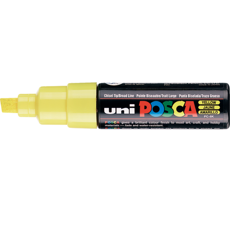 Uni Pc-8K Posca Su Bazlı Poster Markörü Sarı