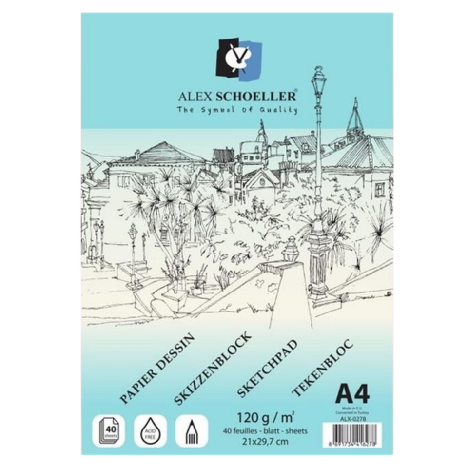 Alex Schoeller Alx-0278 Spiralli Eskiz Blok A4 120gr 40Yp