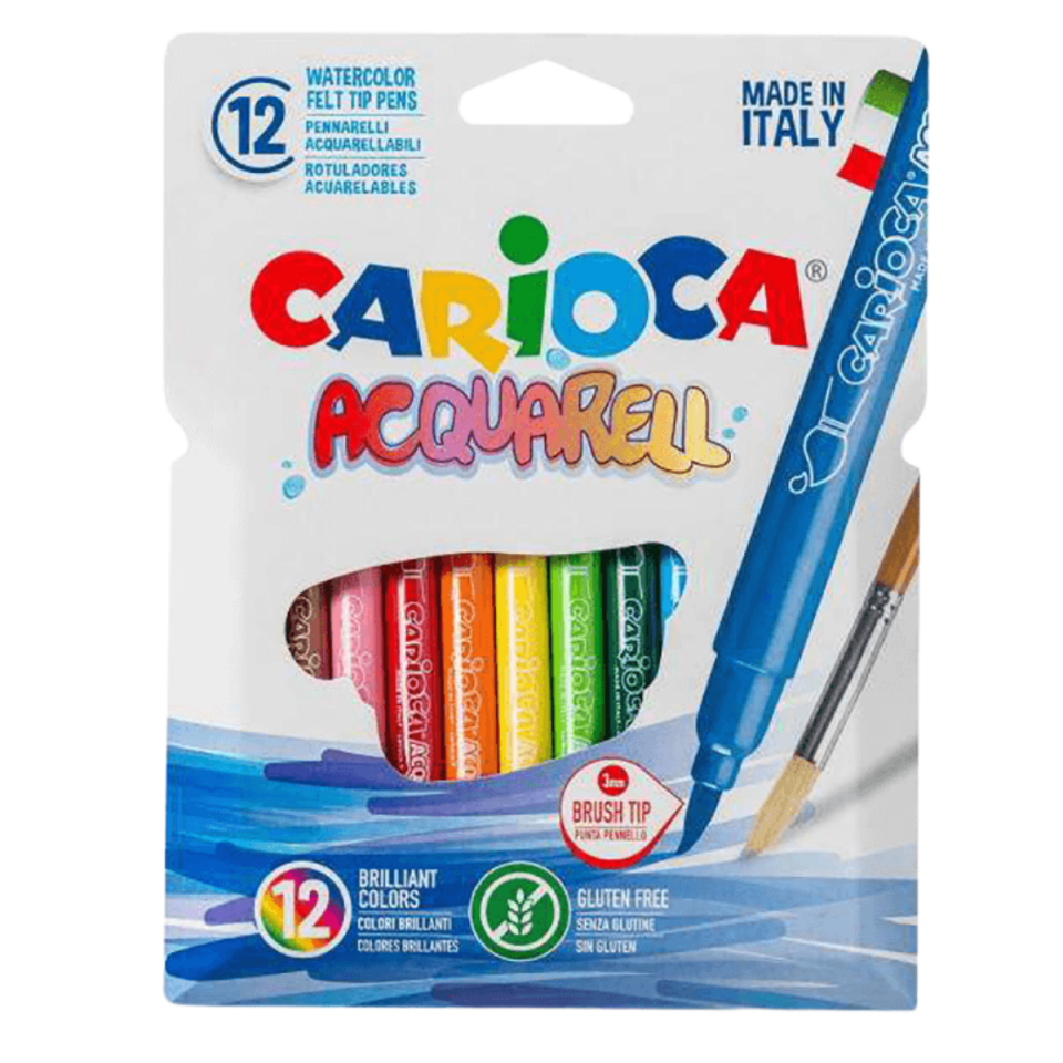 Carioca 42747 Aquarell Fırça Uçlu Keçeli Kalem 12 Renk