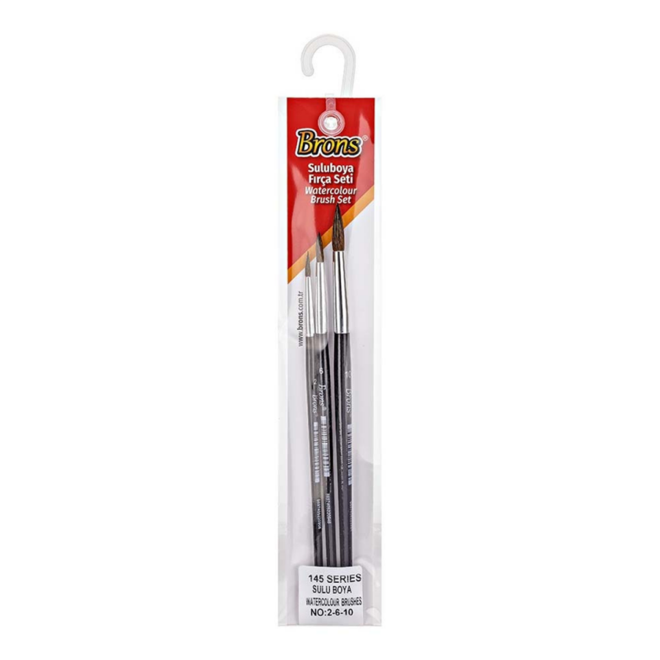 Brons Br-672 Suluboya Fırçası 3Lü Set 2-6-10