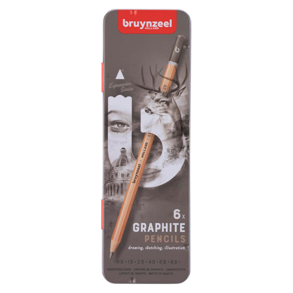 Bruynzeel Expression Dereceli Kalem Seti 6'lı Metal Kutu 60311006