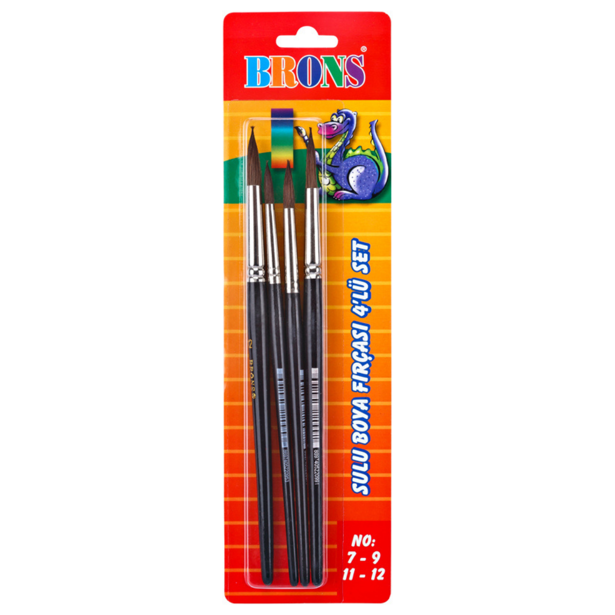 Brons Br-617 Suluboya Fırçası 4Lü Set 7-9-11-12