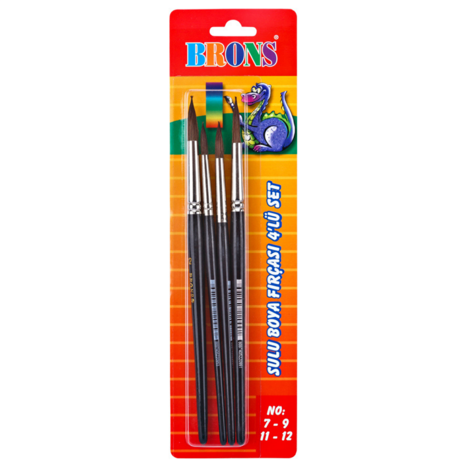 Brons Br-617 Suluboya Fırçası 4Lü Set 7-9-11-12