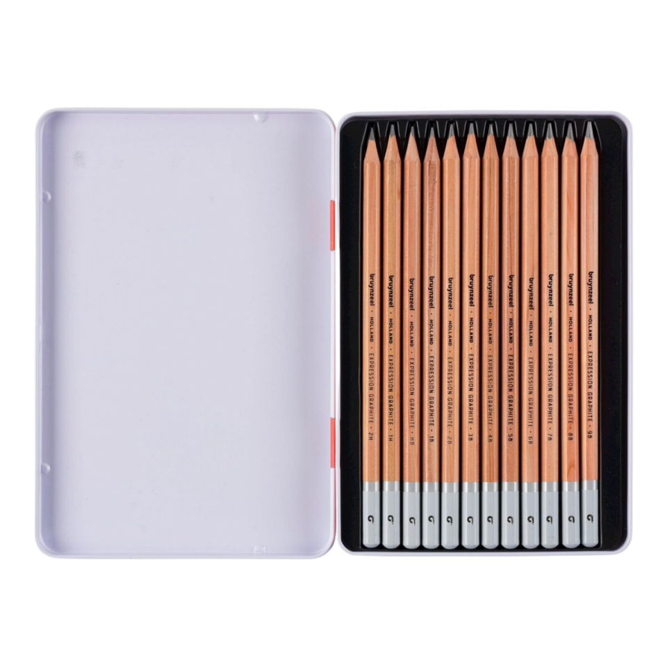 Bruynzeel Expression Graphite Dereceli Kalem Seti 12'li Metal Kutu 60311012
