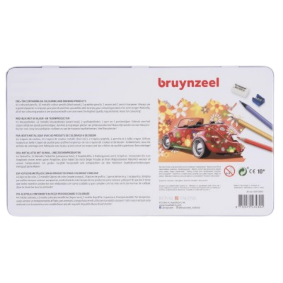 Bruynzeel Renkli Kalem Seti 60 Parça Metal Kutu 60312904
