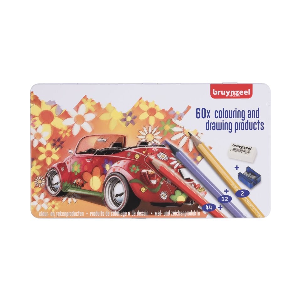 Bruynzeel Renkli Kalem Seti 60 Parça Metal Kutu 60312904