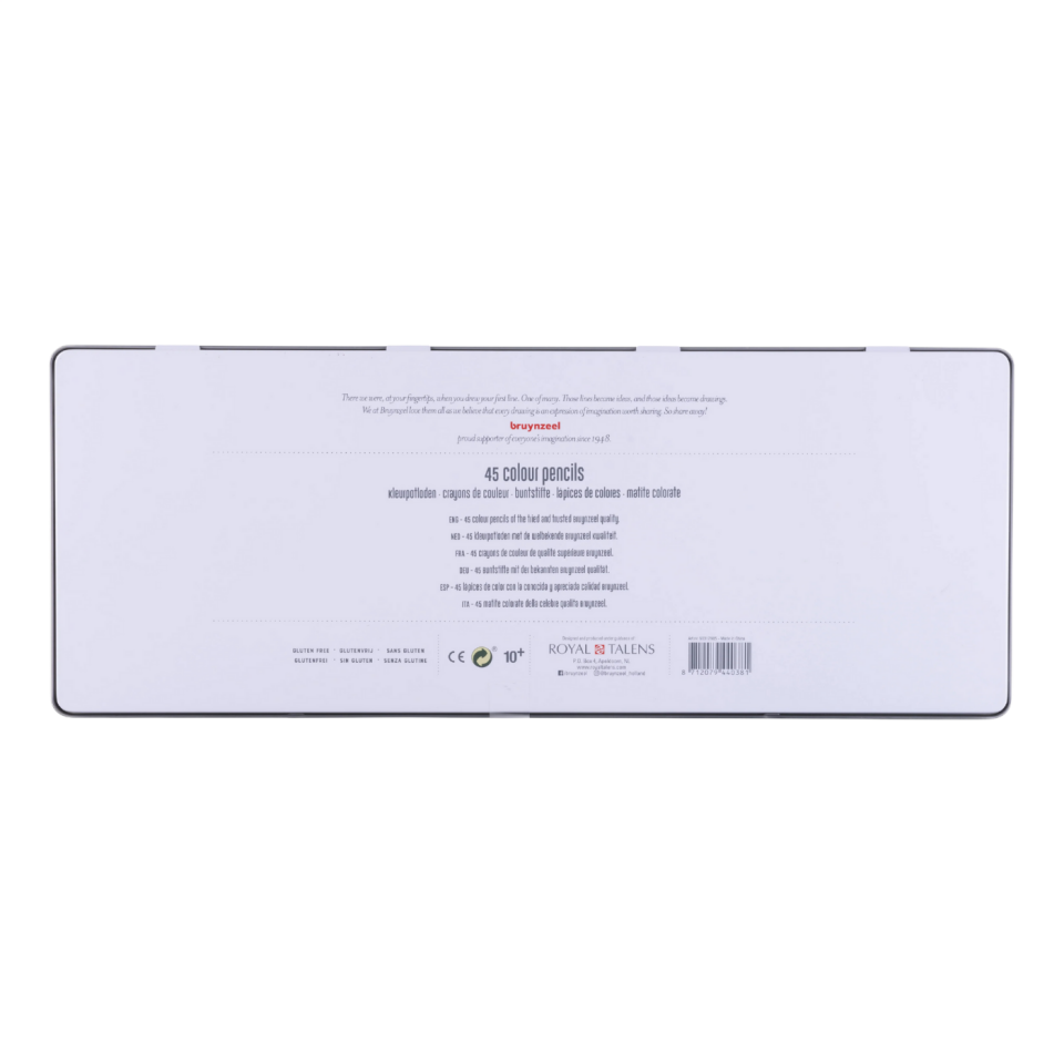 Bruynzeel Kaplumbağa Renkli Kalem Seti 45 Renk Metal Kutu 60312905