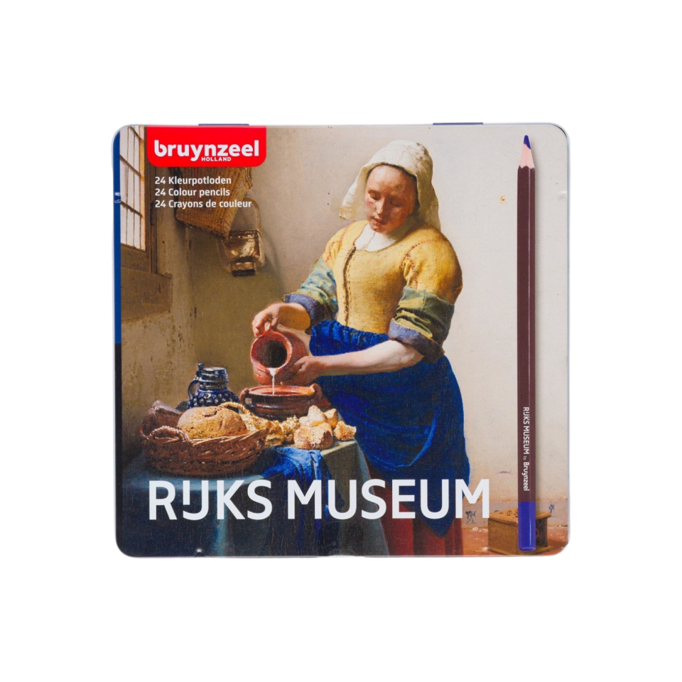 Bruynzeel Rijksmuseum Sütçü Kız Tablosu Renkli Kalem 24 Renk Metal Kutu 63012024