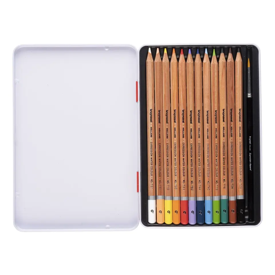 Bruynzeel Expression Aquarelle Boya Kalem 12 Renk Metal Kutu 60313012