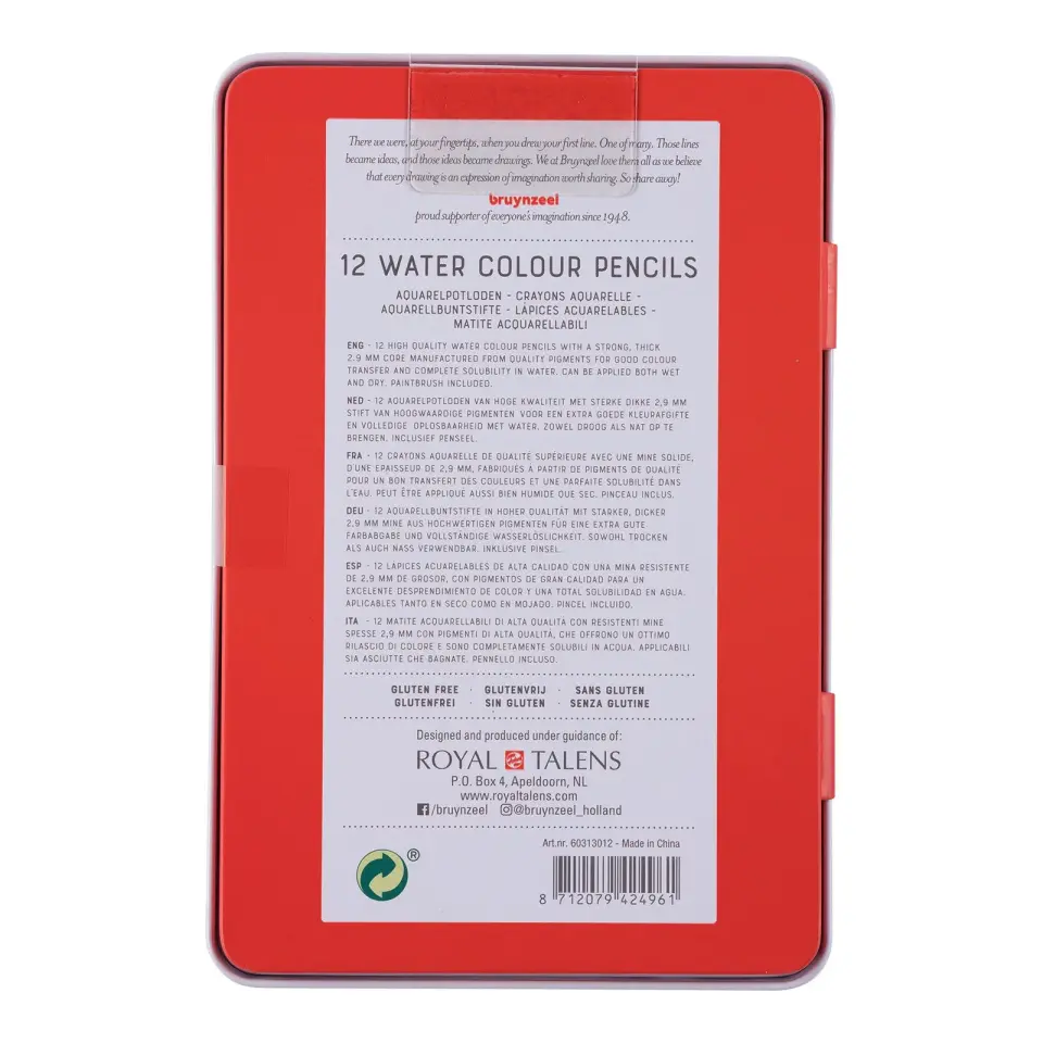 Bruynzeel Expression Aquarelle Boya Kalem 12 Renk Metal Kutu 60313012