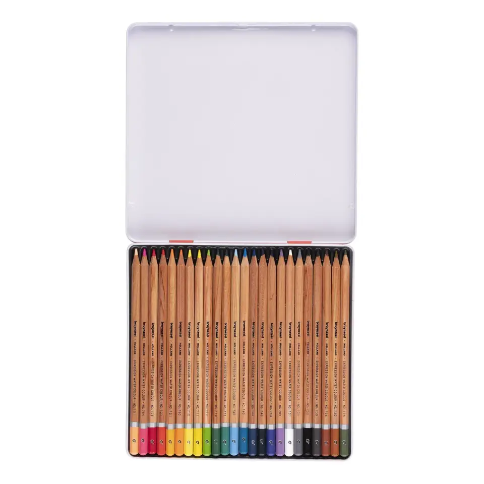 Bruynzeel Expression Aquarelle Boya Kalem 24 Renk Metal Kutu 60313024