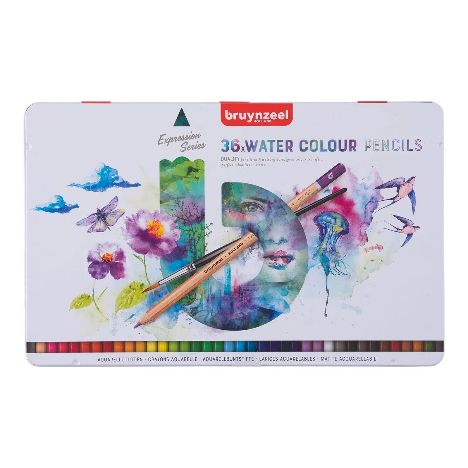 Bruynzeel Expression Aquarelle Boya Kalem 36 Renk Metal Kutu 60313036