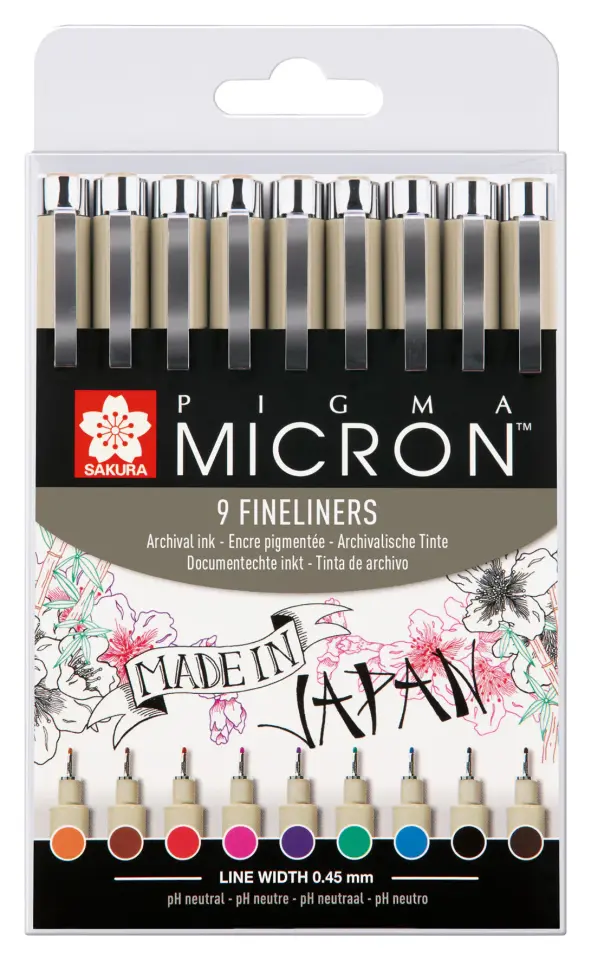 Sakura Pigma Micron 05 İnce Uçlu Kalem Seti 9 renk