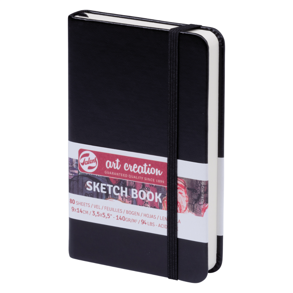 Talens Sanat Eseri Çizim Defteri Siyah 9x14cm 140gr 80Yp