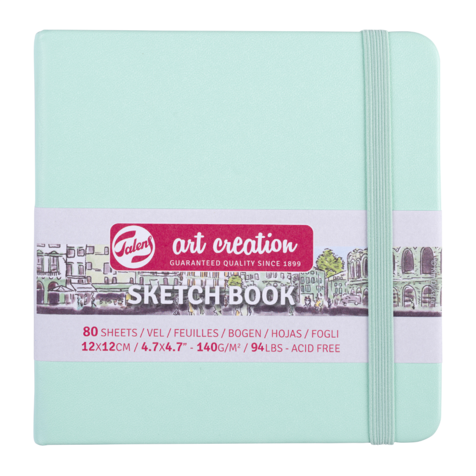 Talens Sanat Eseri Çizim Defteri, Taze Nane Yeşili 12x12cm 140gr 80Yp