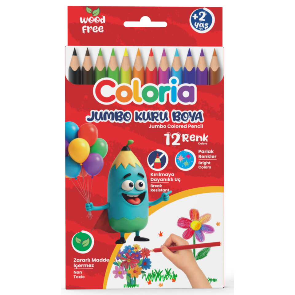 Coloria 1398 Jumbo Prime Kuruboya 12'li