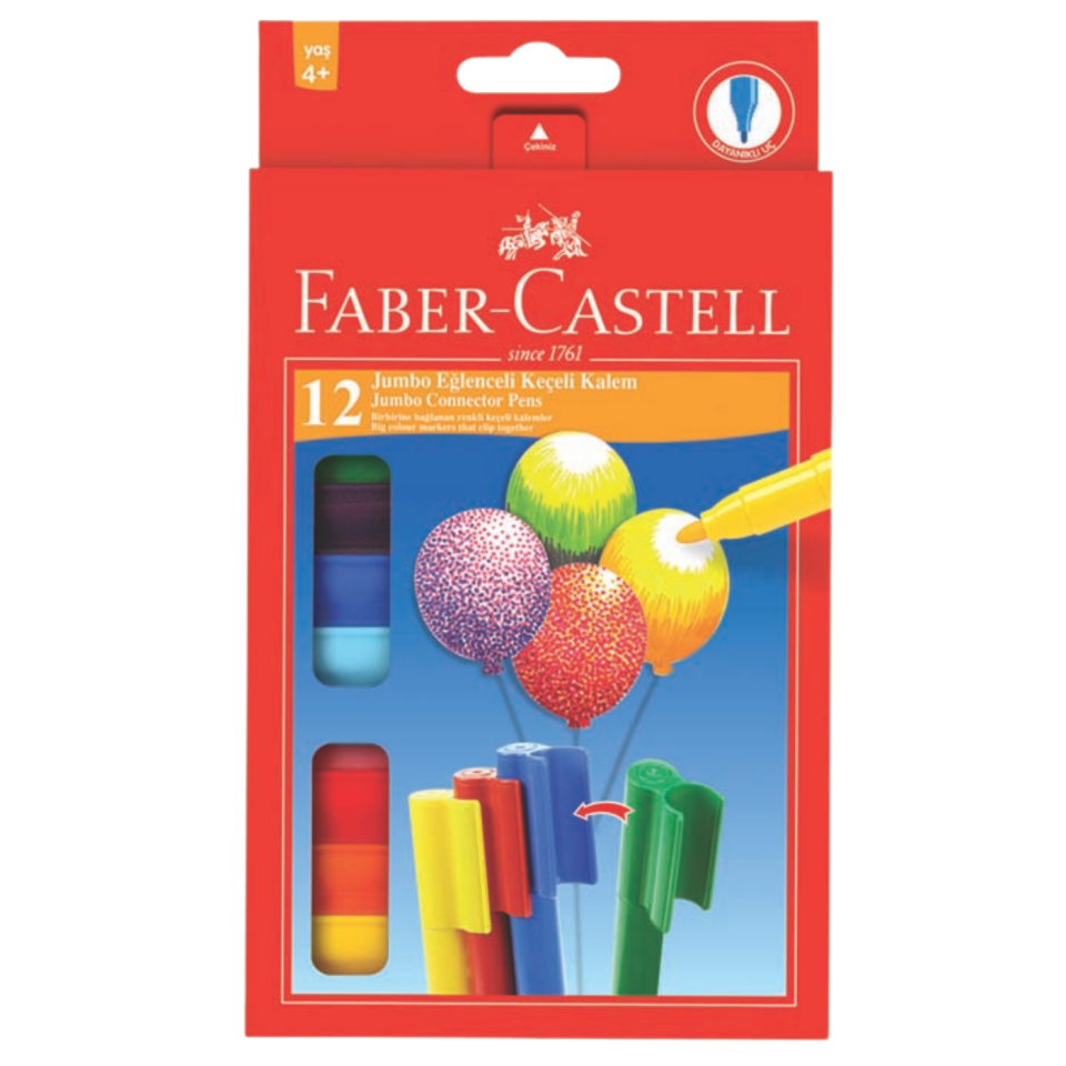 Faber Castell Jumbo Eğlenceli Keçeli Kalem 12 Renk 662120
