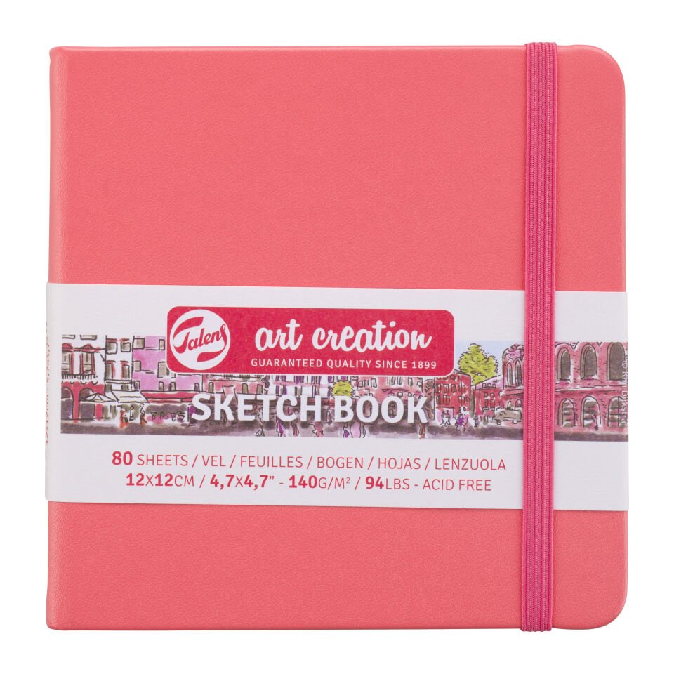 Talens Sanat Eseri Çizim Defteri Mercan Kırmızısı 12x12cm 140gr 80Yp