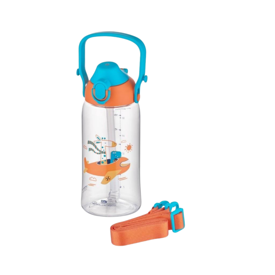 Uzspace Desenli Çocuk Matarası 500ml Turuncu