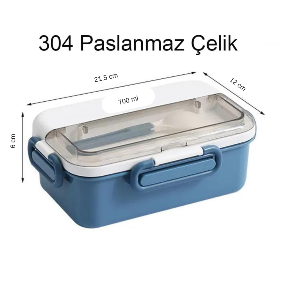 Vagonlife Tek Bölmeli Paslanmaz Çelik Lunchbox 700ml Mavi