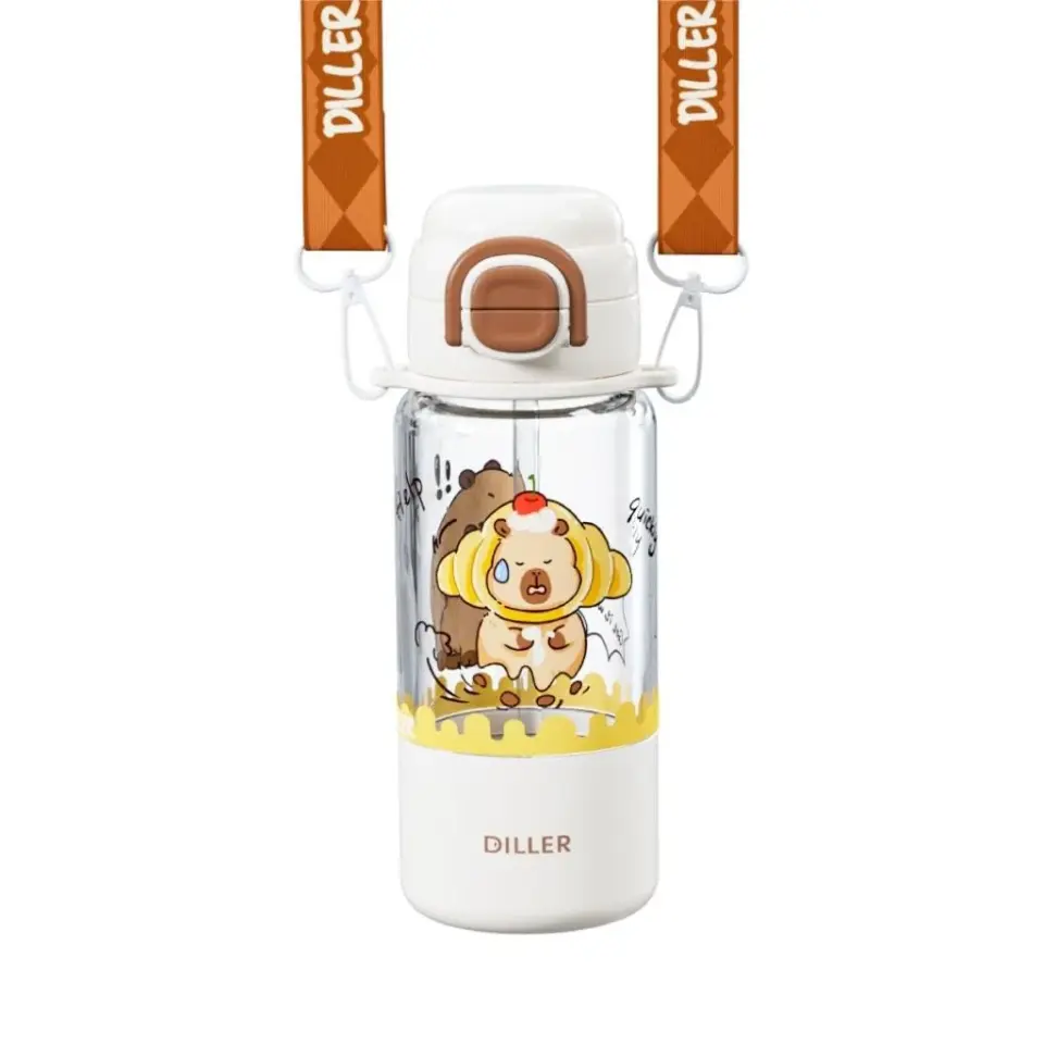 DILLER Boyun Askılı Trıtan Su Matarası 700ml Kahverengi