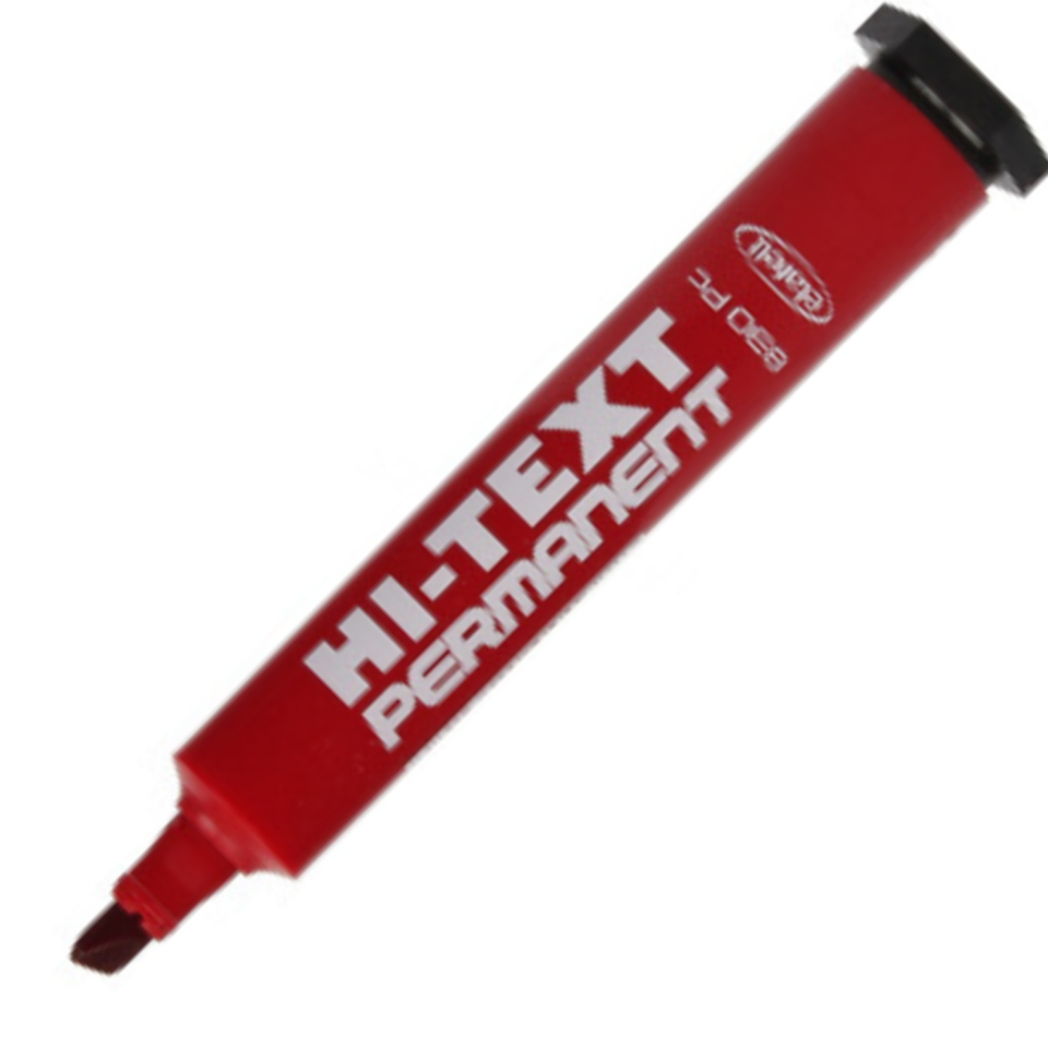 Hi-Text 830PC Kesik Uç Permanent (Kalıcı) Markör Kırmızı