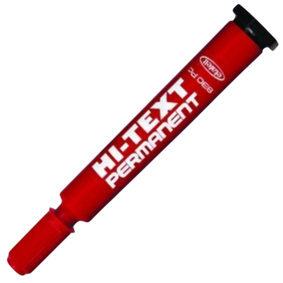 Hi-Text 830PC Kesik Uç Permanent (Kalıcı) Markör Kırmızı