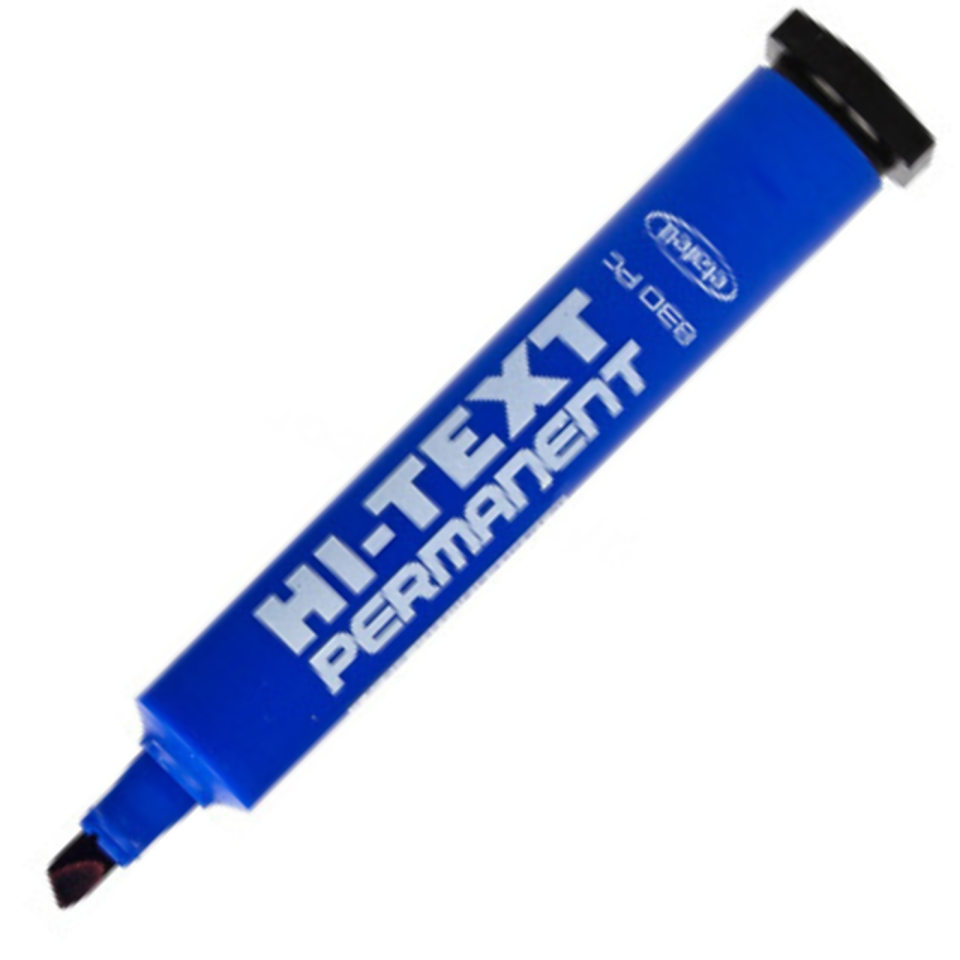 Hi-Text 830PC Kesik Uç Permanent (Kalıcı) Markör Mavi