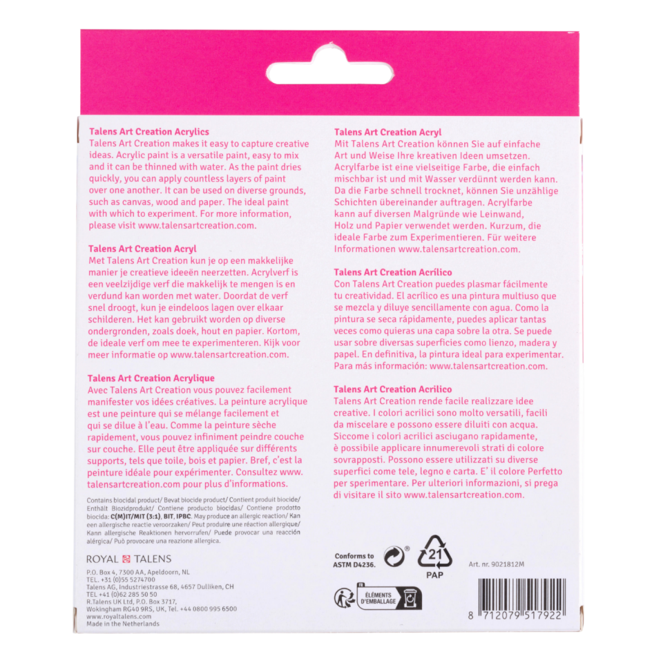 Talens Art Creation Akrilik Boya Seti | 12 X 12 Ml (Plastik Tüp) Yeni
