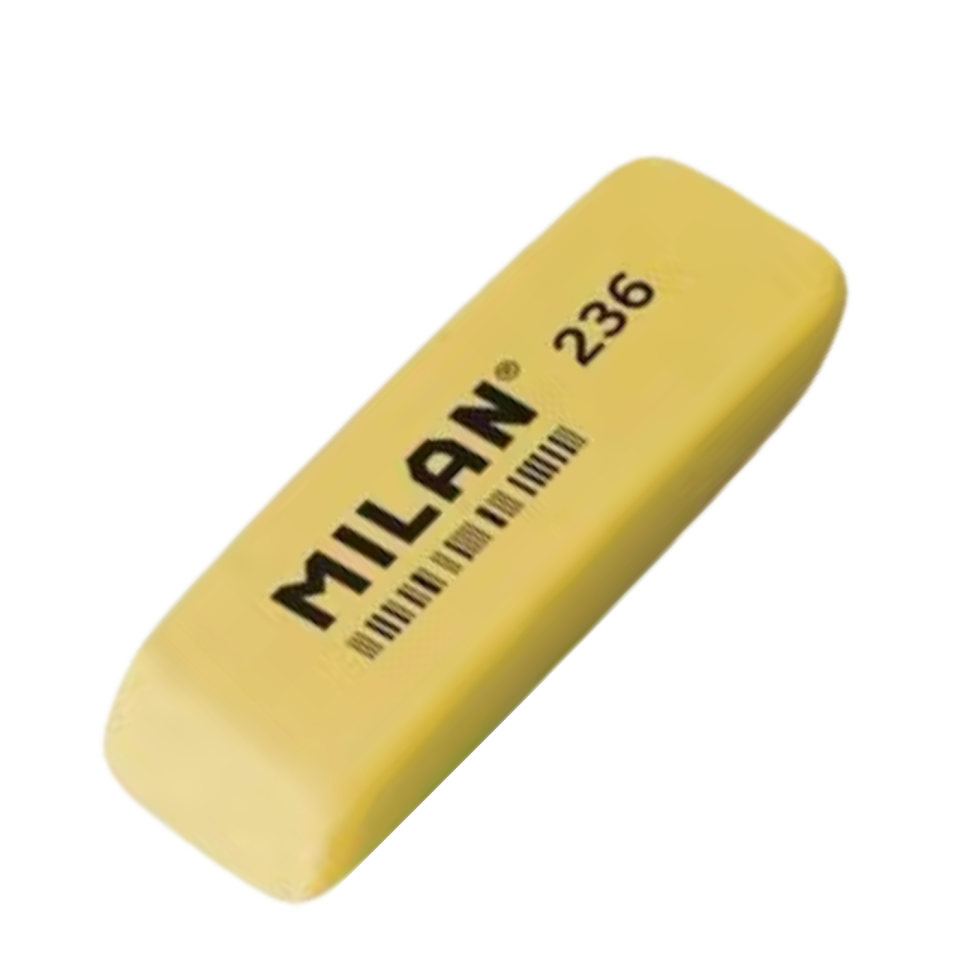 236 Milan Plastik Renkli Uzun Silgi Sarı