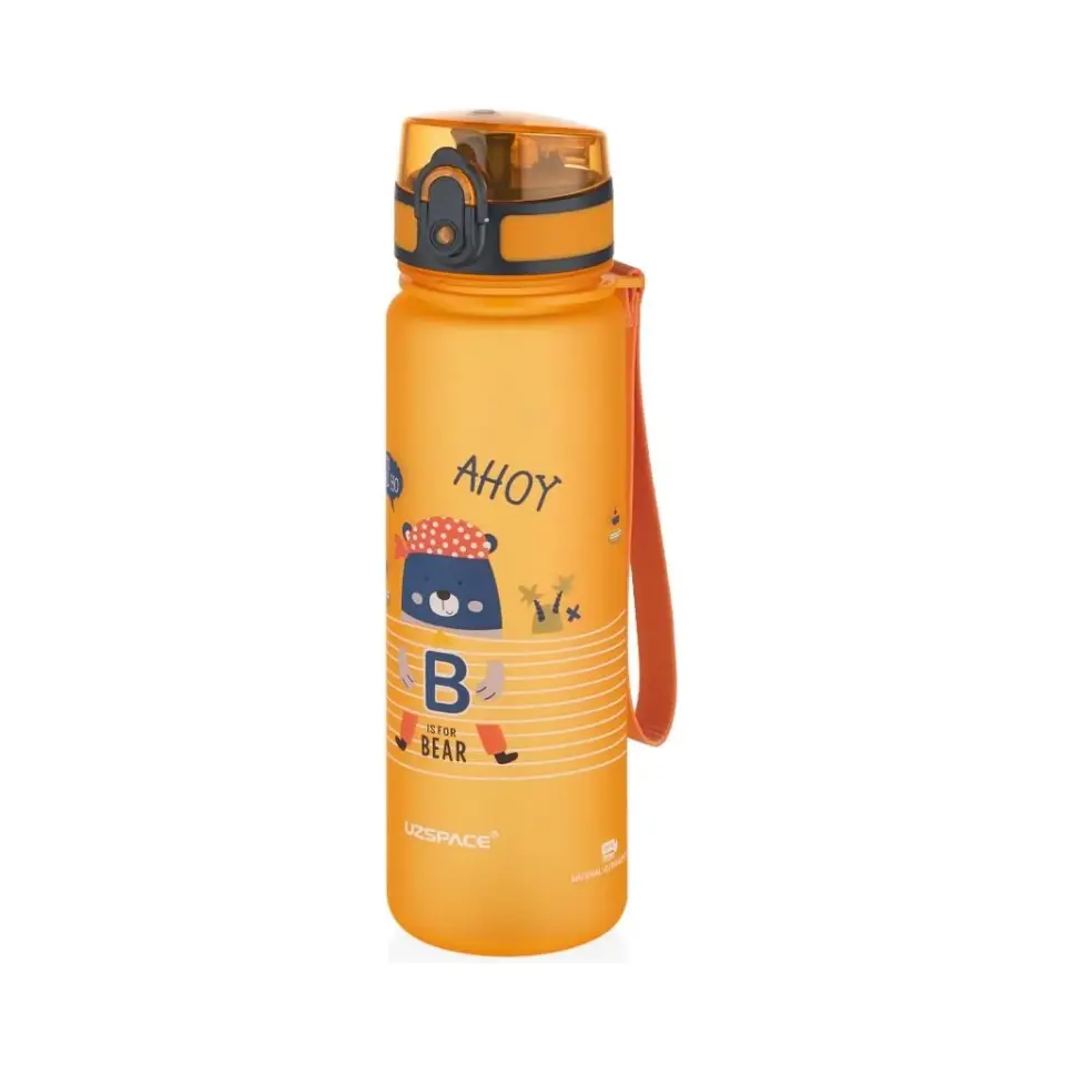 Uzspace Sevimli Hayvan Desenli Soft-Touch  500ml Trıtan Su Matarası Sarı