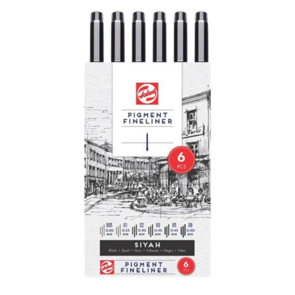 Talens Pigment Fineliner 6'lı Set