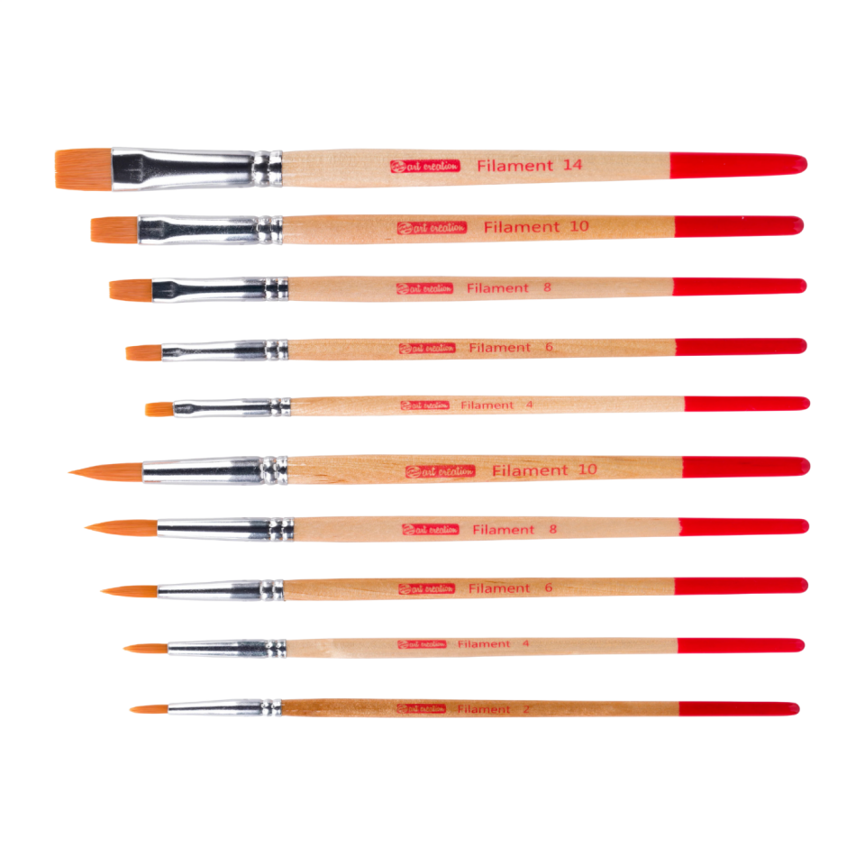 Talens Art Creatıon Suluboya Sentetik Fırça Seti 10'lu (Yuvarlak,Düz Uç)