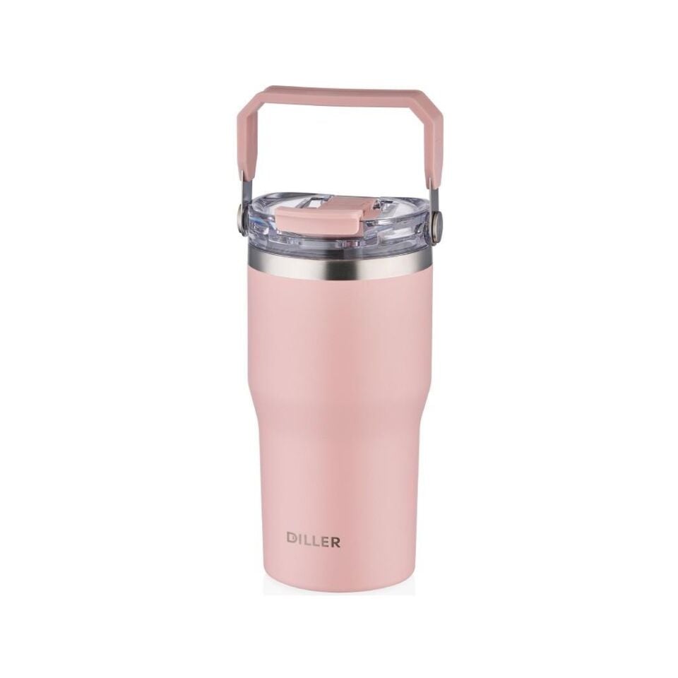 DILLER 9168 Paslanmaz Çelik Matar 620ml Pembe 03