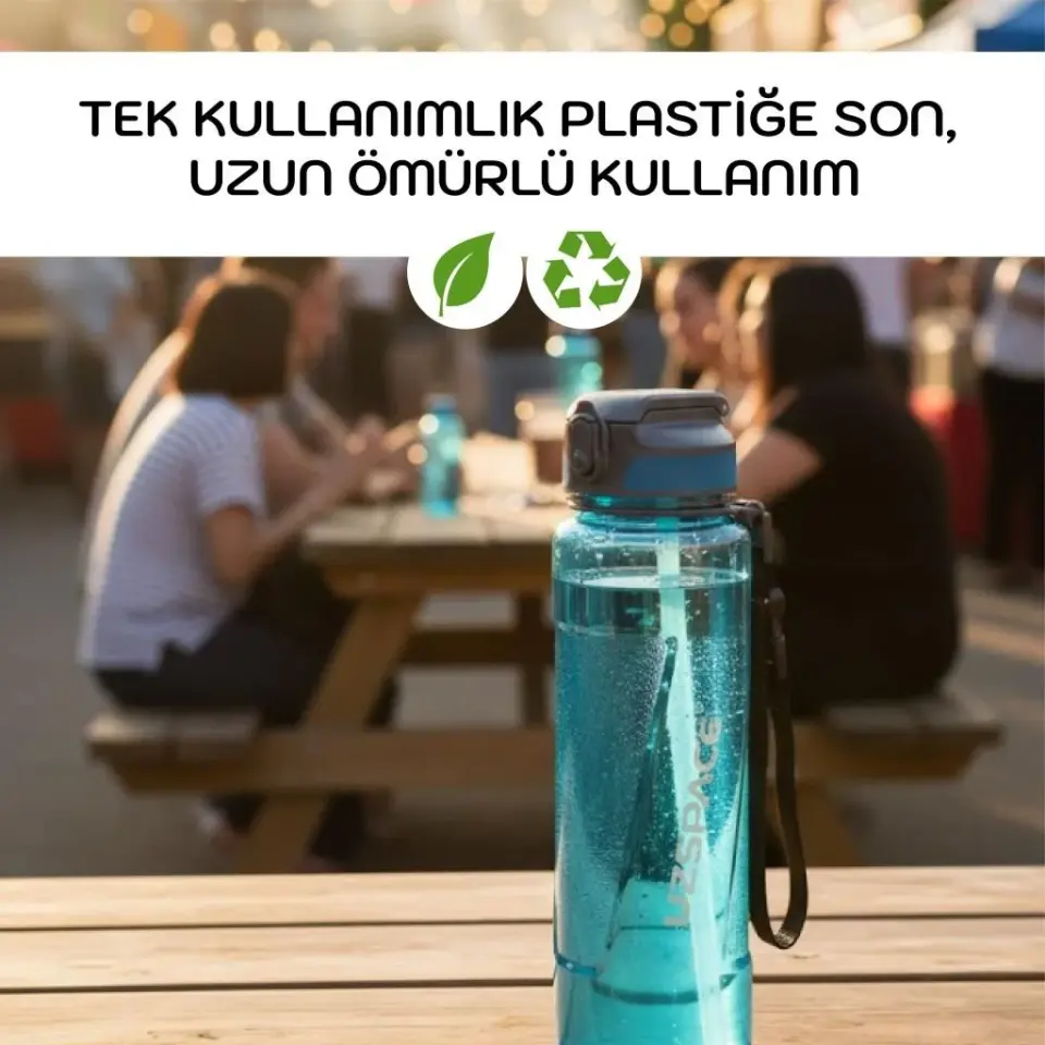 Uzspace 1000Ml Pipetli Trıtan Matara Kırmızı