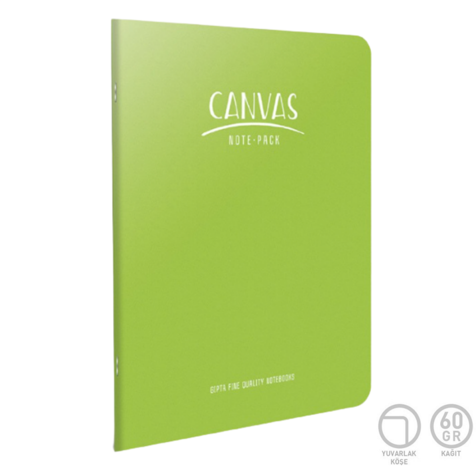 Gıpta 6671 Canvas Tel Dikişli PP Kapak Defter A5 80 Yaprak Kareli Siyah