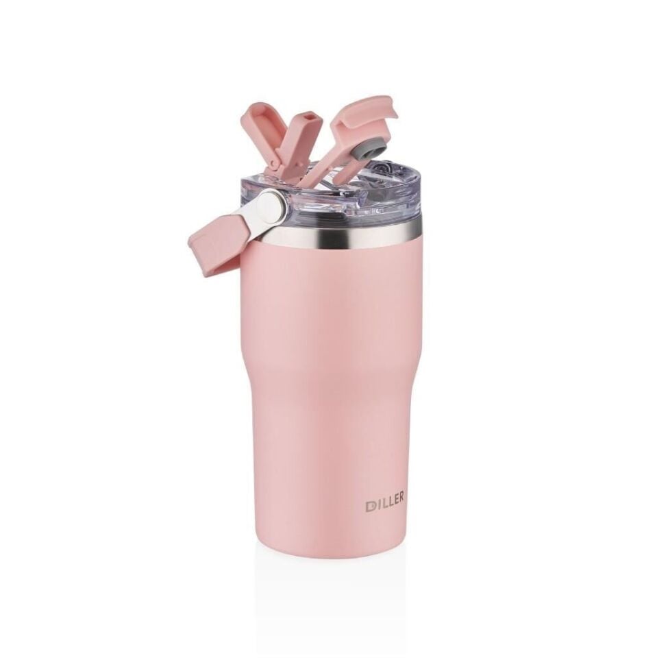 DILLER 9168 Paslanmaz Çelik Matar 620ml Siyah 01