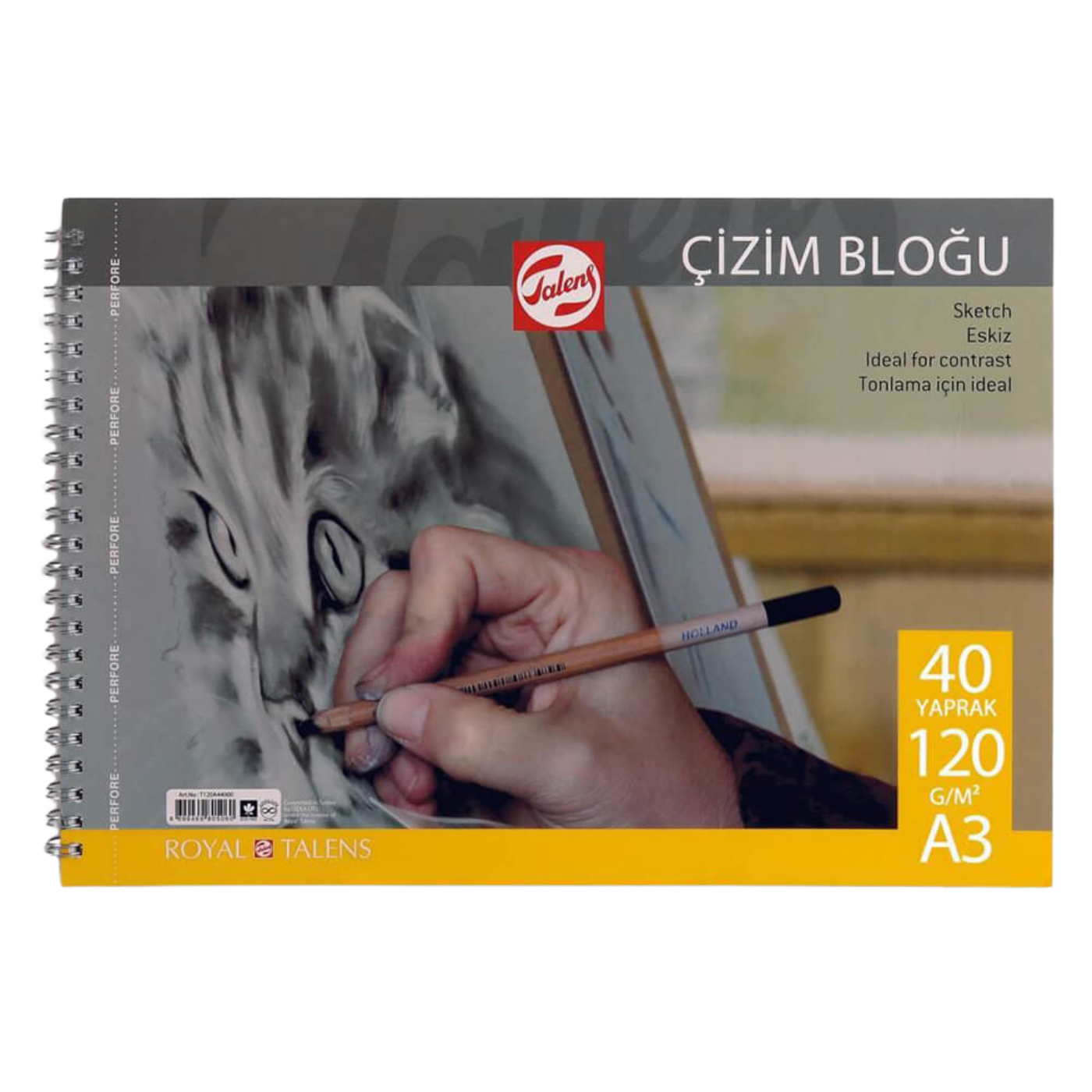 Talens Çizim Bloğu A3 - 120 Gr - 40 Yp - Spiralli