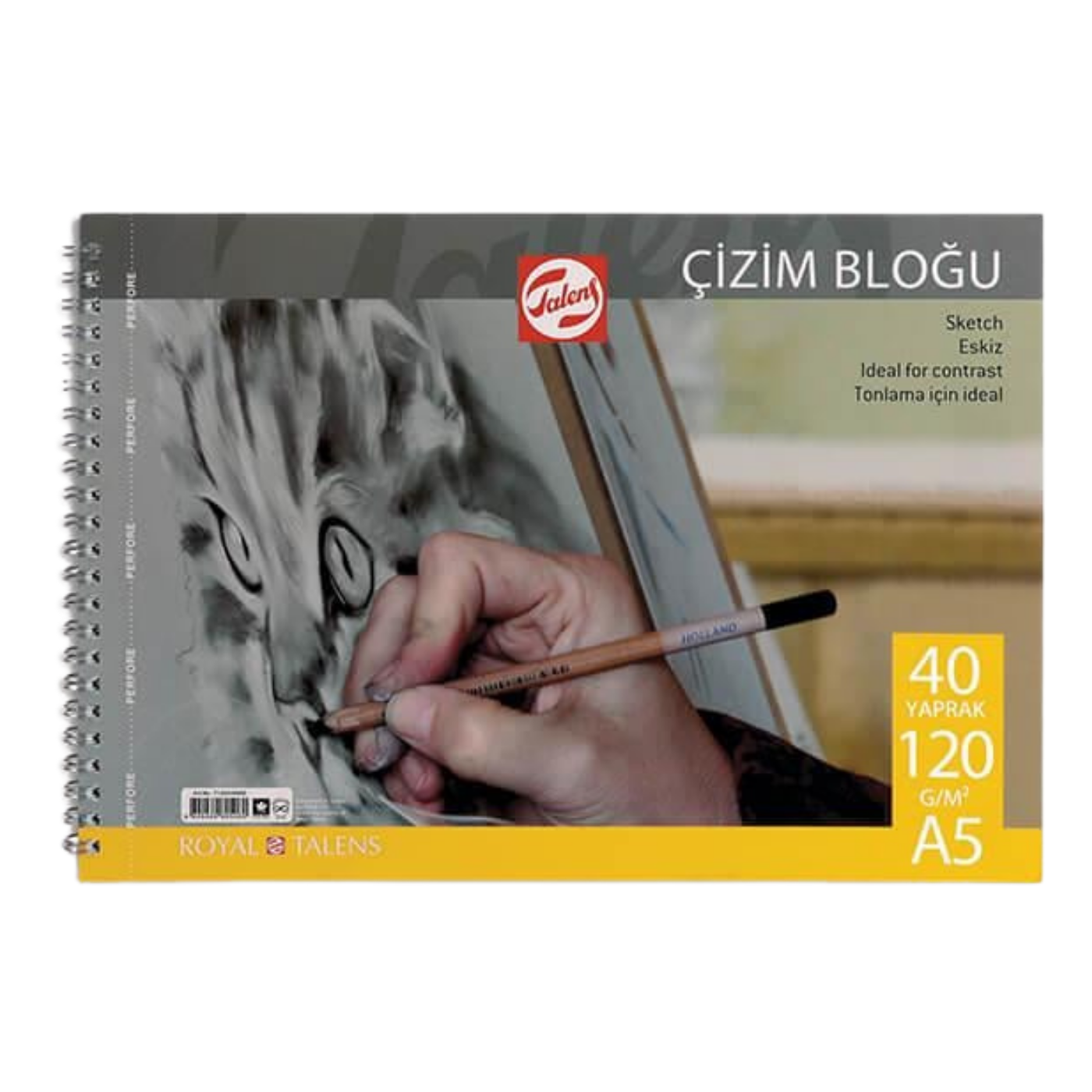 Talens Çizim Bloğu A5 - 120 Gr - 40 Yp - Spiralli