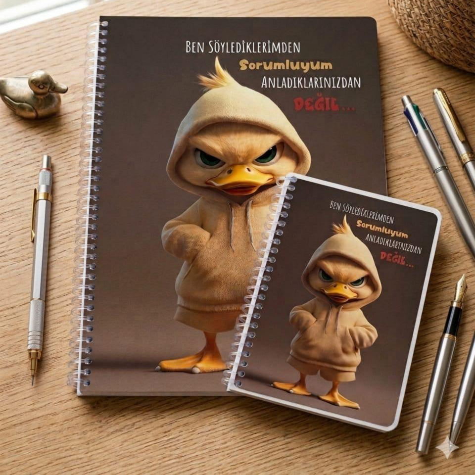 UniNote Civciv Spiralli Kabartma Kapak A4 96 Yp.Çizgili Defter 03