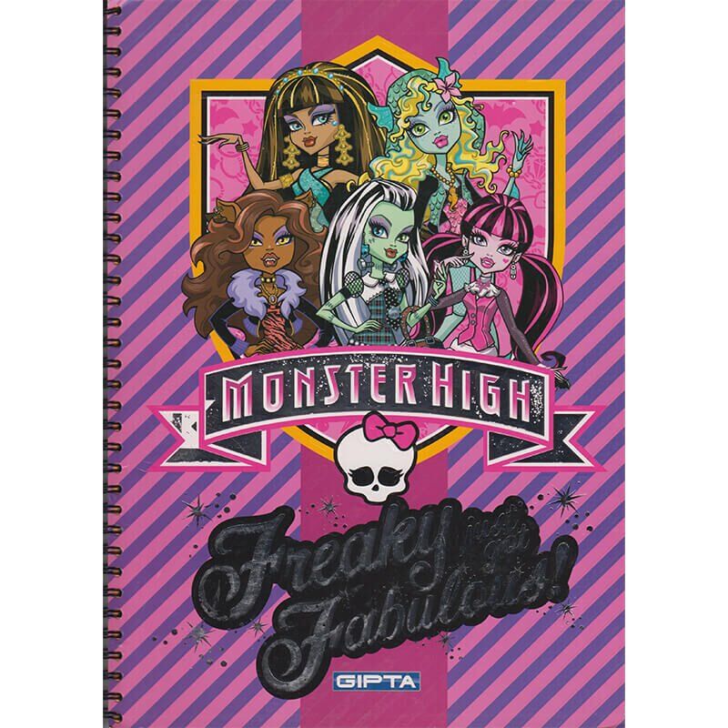 Gıpta 5855 Monster High Spiralli Varaklı Kapak Defter A4 80 Yaprak Çizgili
